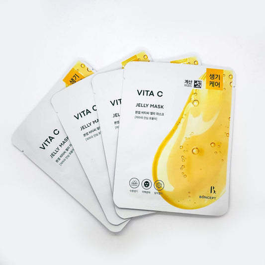 Vita C Jelly Mask – Korean Vitamin C Face Mask 23g x 7 Sheets | Brightening & Hydrating Skincare
